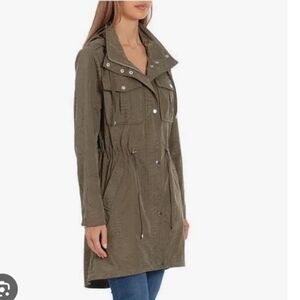 Badgley Mischka Khaki Utility Hooded Lightweight Jacket Sz-L